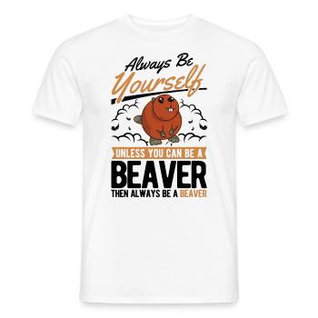 Soyez toujours vous-même Castor Castor Beaver Dam - T-shirt homme - blanc - Devant - AI Model Male 178 dark (178cm)