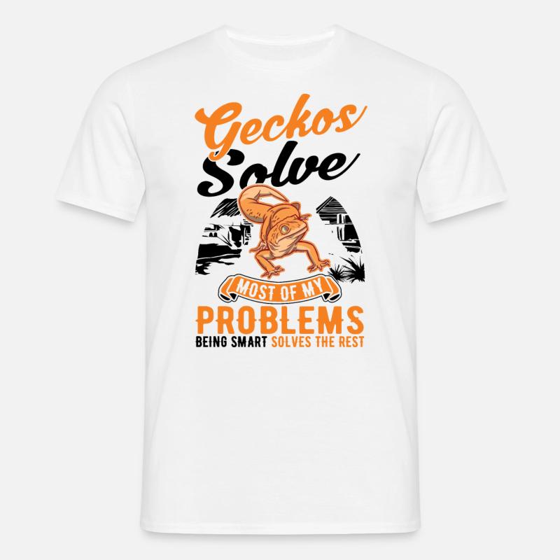 Gecko Geschenk Leopardgecko - Männer T-Shirt - Weiß