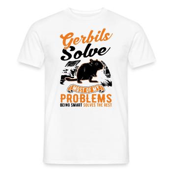 Gerbille Cadeau Rat de course mongol Gerbille - T-shirt homme - blanc - Devant - AI Model Male 178 dark (178cm)