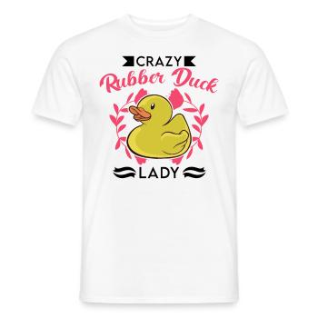 Canard en caoutchouc fou Lady Gummiente - T-shirt homme - blanc - Devant - AI Model Male 178 dark (178cm)