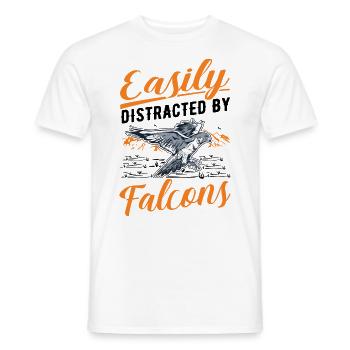 Facilement distrait par les faucons Falkenzüchter Falkner - T-shirt homme - blanc - Devant - AI Model Male 178 dark (178cm)