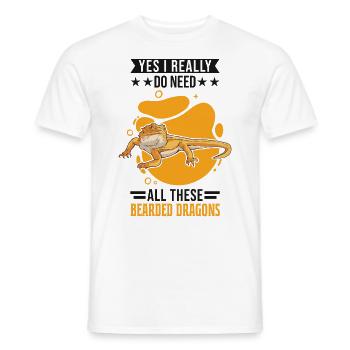 Bearded Dragon Gift Bearded Dragon - Men's T-Shirt - white - Front - AI Model Male 178 dark (178cm)