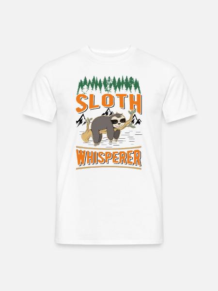 Faultier Flüsterer Sloth Whisperer - Men's T-Shirt - white