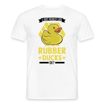 J’aime vraiment Rubber Ducks Rubber Duck - T-shirt homme - blanc - Devant - AI Model Male 178 dark (178cm)