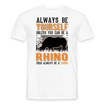 Rhinocéros Rhinocéros Rhinocéros - T-shirt homme - blanc - Devant - AI Model Male 178 dark (178cm)