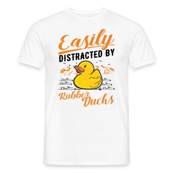 Facilement distrait par Rubber Ducks Rubber Duck - T-shirt homme - blanc - Devant - AI Model Male 178 dark (178cm)