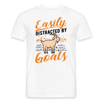Facilement distrait par les chèvres Ziegenwirt Goat - T-shirt homme - blanc - Devant - AI Model Male 178 dark (178cm)