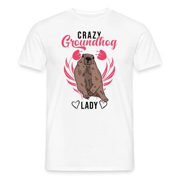 Marmotte folle Femme Crazy Groundhog dame - T-shirt homme - blanc - Devant - AI Model Male 178 dark (178cm)