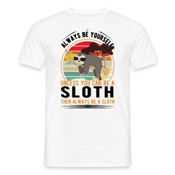 Sois toujours toi-même Sloth Faultier - T-shirt homme - blanc - Devant - AI Model Male 178 dark (178cm)