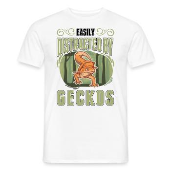 Easily distracted by Geckos Leopardgecko - Männer T-Shirt - Weiß - Vorne - AI Model Male 178 dark (178cm)