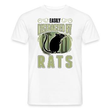 Easily distracted by Rats Ratte Hausratte - Männer T-Shirt - Weiß - Vorne - AI Model Male 178 dark (178cm)