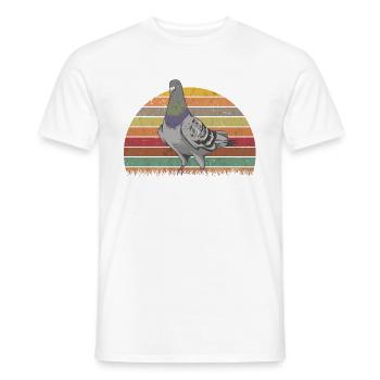 Taube Retro Taubenzüchter Vintage - Männer T-Shirt - Weiß - Vorne - AI Model Male 178 dark (178cm)