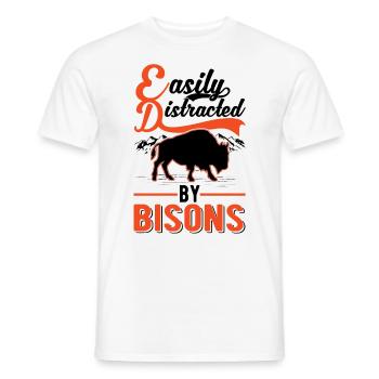 Facilement distrait par les bisons Buffle d’eau Buffle - T-shirt homme - blanc - Devant - AI Model Male 178 dark (178cm)