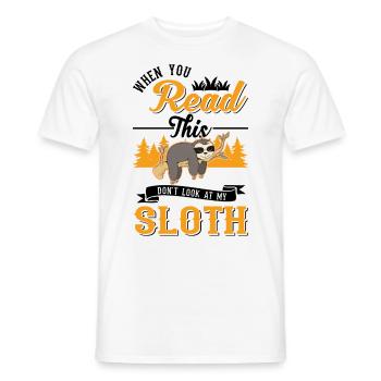 Sloth Gift Sloth - Men's T-Shirt - white - Front - AI Model Male 178 dark (178cm)