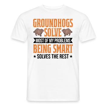 Marmotte Marmotte Marmotte de la forêt Marmotte - T-shirt homme - blanc - Devant - AI Model Male 178 dark (178cm)