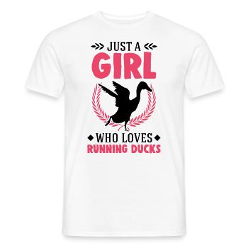 Running Girls Running Duck Bottle Duck - Men's T-Shirt - white - Front - AI Model Male 178 dark (178cm)