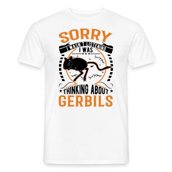Gerbille Cadeau Rat de course mongol Gerbille - T-shirt homme - blanc - Devant - AI Model Male 178 dark (178cm)