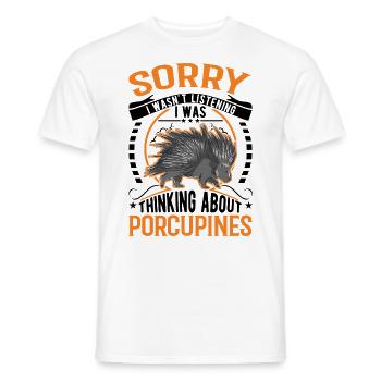 Porcupine Gift Porcupine - Men's T-Shirt - white - Front - AI Model Male 178 dark (178cm)