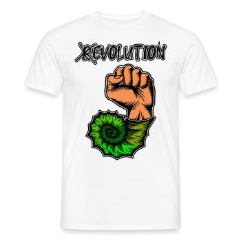 Vive l’évolution ! Révolution Fossile préhistorique - T-shirt homme - blanc - Devant - AI Model Male 178 dark (178cm)