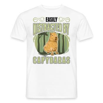 Easily distracted by Capybaras - Männer T-Shirt - Weiß - Vorne - AI Model Male 178 dark (178cm)