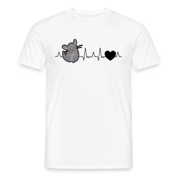 Chinchilla Herzschlag - Männer T-Shirt - Weiß - Vorne - AI Model Male 178 dark (178cm)