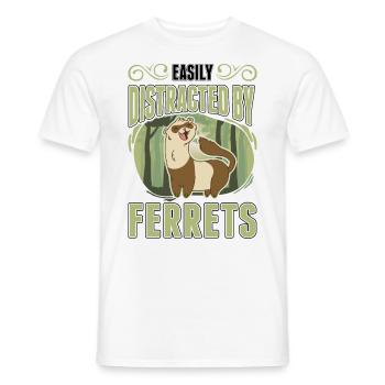 Easily distracted by Foxes Fuchs - Men's T-Shirt - white - Front - AI Model Male 178 dark (178cm)