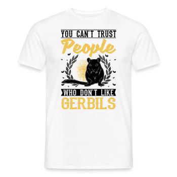 Gerbille Cadeau Rat de course mongol Gerbille - T-shirt homme - blanc - Devant - AI Model Male 178 dark (178cm)