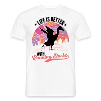 La vie est meilleure avec les canards qui courent - T-shirt homme - blanc - Devant - AI Model Male 178 dark (178cm)