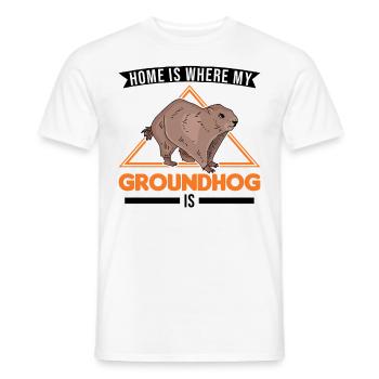 Groundhog Home Groundhog Day Marmot - Men's T-Shirt - white - Front - AI Model Male 178 dark (178cm)