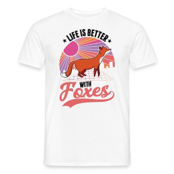 Das Leben ist besser mit einem Fuchs - Männer T-Shirt - Weiß - Vorne - AI Model Male 178 dark (178cm)