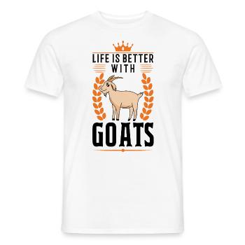 La vie est meilleure avec les chèvres hôte chèvre - T-shirt homme - blanc - Devant - AI Model Male 178 dark (178cm)
