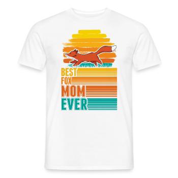 Best Fox Mom Ever Fuchs Mama - Men's T-Shirt - white - Front - AI Model Male 178 dark (178cm)