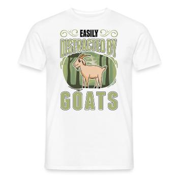Facilement distrait par les chèvres Ziegenwirt Goat - T-shirt homme - blanc - Devant - AI Model Male 178 dark (178cm)