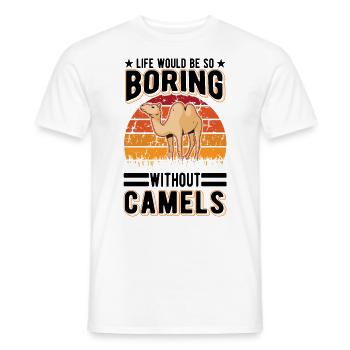 Kamel Geschenk Dromedar Camel Großkamel - Männer T-Shirt - Weiß - Vorne - AI Model Male 178 dark (178cm)
