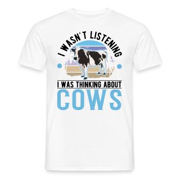 Cow Cattle breeder Farmer Cows - Men's T-Shirt - white - Front - AI Model Male 178 dark (178cm)