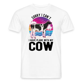 Cow Cattle breeder Farmer Cows - Men's T-Shirt - white - Front - AI Model Male 178 dark (178cm)