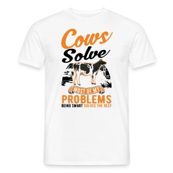 Vache Cadeau Agriculteur Bovins Vaches - T-shirt homme - blanc - Devant - AI Model Male 178 dark (178cm)