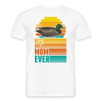 Best Duck Mom Ever Ducks Mama - Men's T-Shirt - white - Front - AI Model Male 178 dark (178cm)
