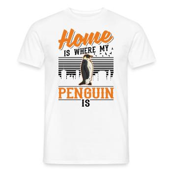 Home is where my penguin is - Men's T-Shirt - white - Front - AI Model Male 178 dark (178cm)