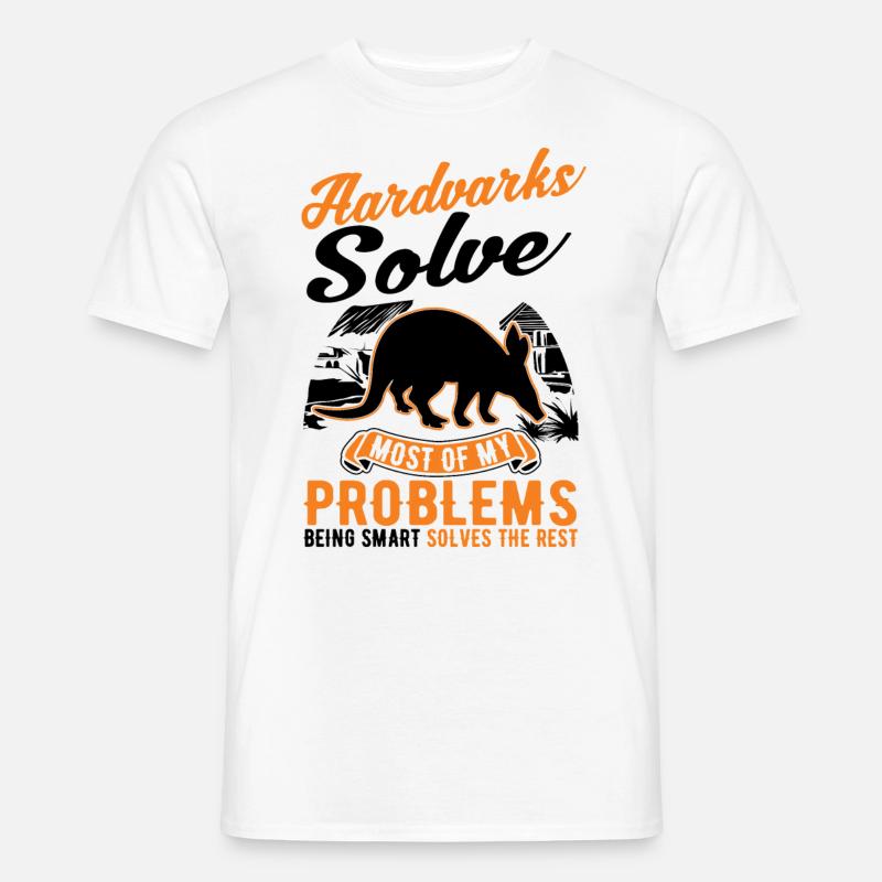 Erdferkel Geschenk Aardvark - Männer T-Shirt - Weiß