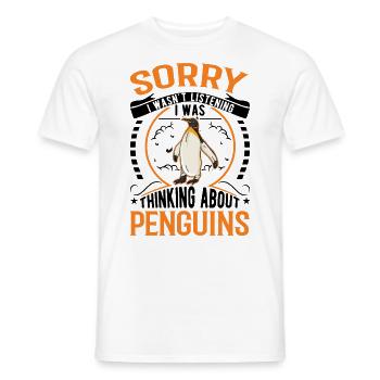 Pingouin Cadeau Pingouin Pingouin aux yeux jaunes - T-shirt homme - blanc - Devant - AI Model Male 178 dark (178cm)