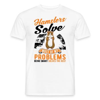 Hamster owner Golden hamster hamster - Men's T-Shirt - white - Front - AI Model Male 178 dark (178cm)