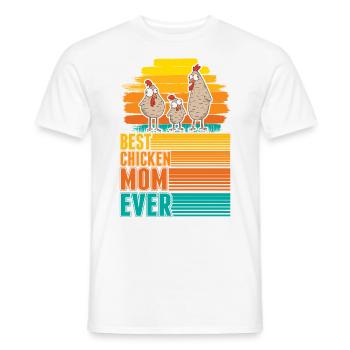 Meilleure maman poulet de tous les temps Hühner Mama - T-shirt homme - blanc - Devant - AI Model Male 178 dark (178cm)