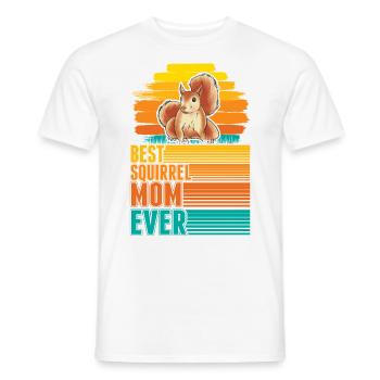 Best Squirrel Mom Ever Eichhörnchen Mama - Men's T-Shirt - white - Front - AI Model Male 178 dark (178cm)
