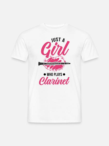 Klarinette Mädchen Klarinettistin - Männer T-Shirt - Weiß