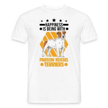 Parson Russell Terrier Luck - Men's T-Shirt - white - Front - AI Model Male 178 dark (178cm)