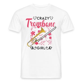 Crazy Trombone Girl Trombones Girl - T-shirt homme - blanc - Devant - AI Model Male 178 dark (178cm)