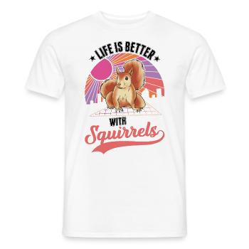 La vie est meilleure écureuil - T-shirt homme - blanc - Devant - AI Model Male 178 dark (178cm)