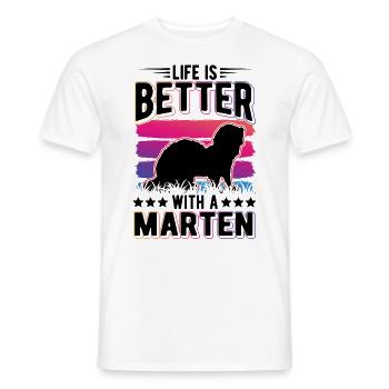 Life is better with marten mink pine marten - Men's T-Shirt - white - Front - AI Model Male 178 dark (178cm)