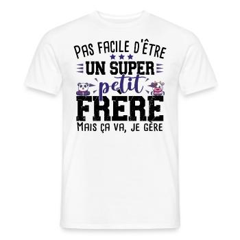 Petit Frère Panda Vache Cadeau Bébé Garçon Famille - T-shirt homme - blanc - Devant - AI Model Male 178 dark (178cm)